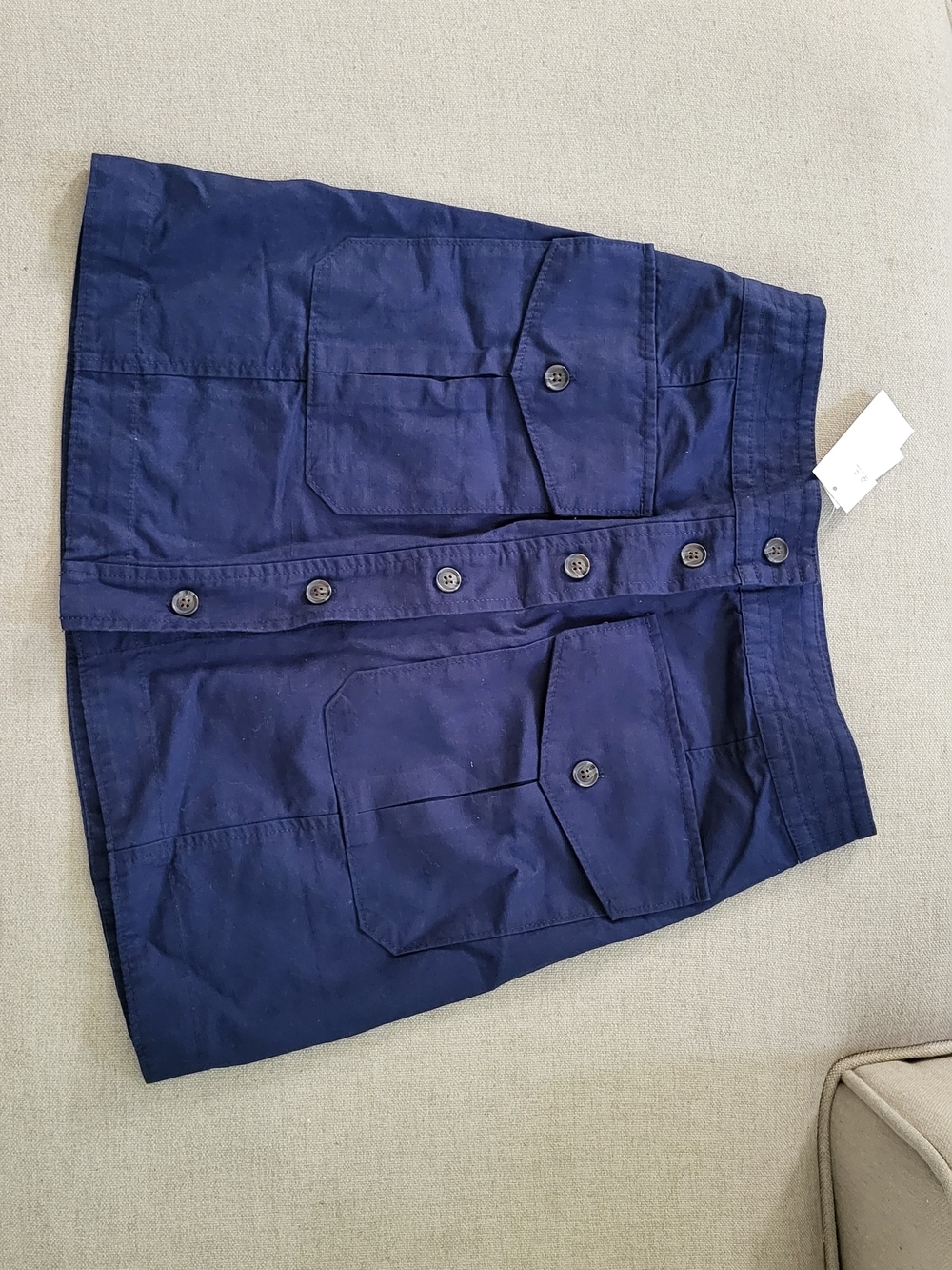 Banana Republic Navy Blue Mini Skirt with Front Button Detail